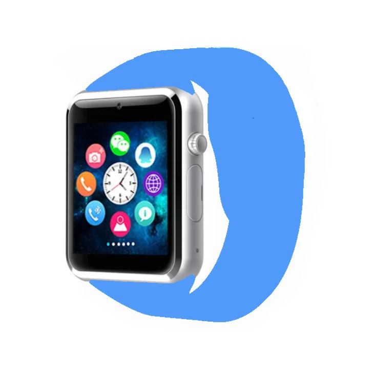 

SD card camera mobile phone a1 smart watch with sim card for android ios cell phone, White, black ,pink