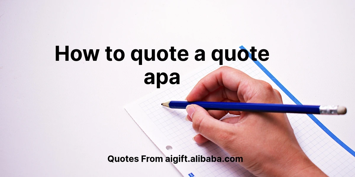 how to quote a quote apa