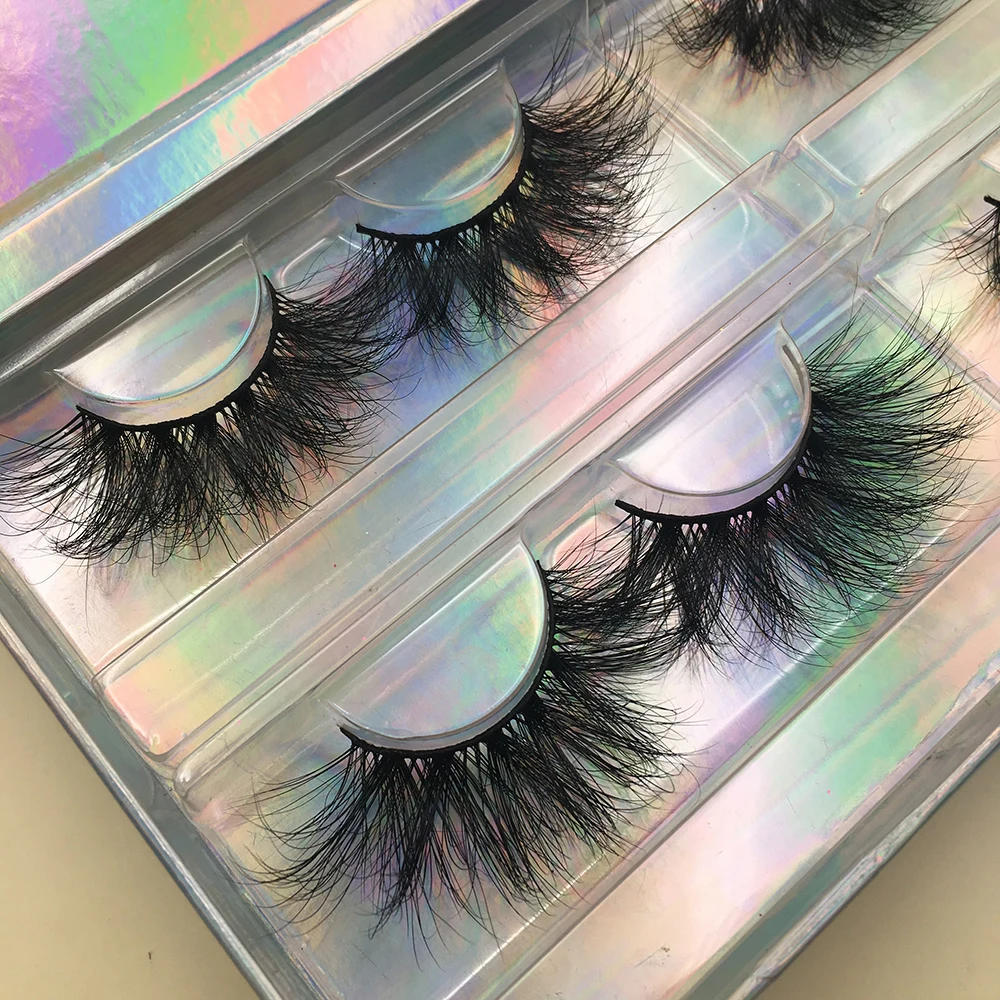 

3d 5d mink eyelashes lashes 3d wholesale vendor 25mm bulk, Black color