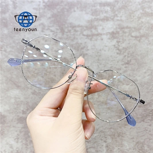 

Teenyoun Eyewear Myopia Lenses Glasses Blue Light Blocking Optical Spectacles Unisex Gradient Green Metal Frame Eyeglasses