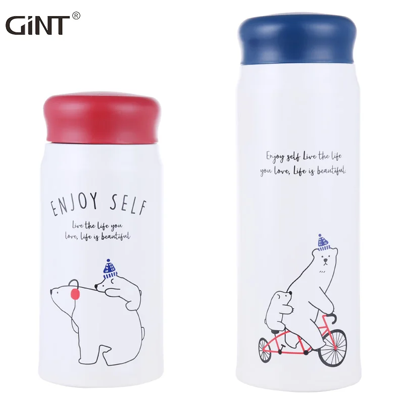 

Insulated 304 Stainless Steel Vacuum Bottle for drink customized tumbler leak prof Mini size Cartoon Design, Black/white/orange/blue or customized