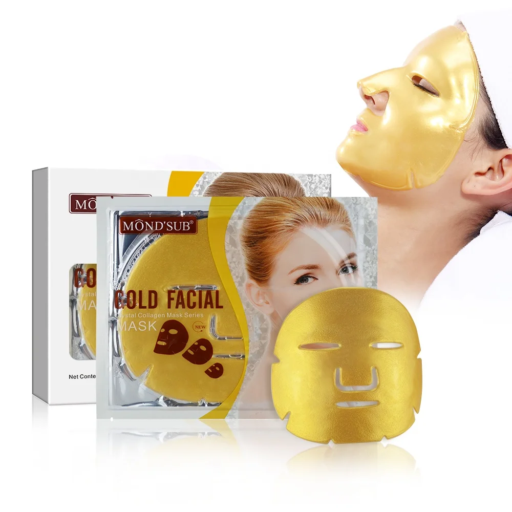 

Mond'sub skincare collagen crystal spa 24k gold whitening hydrating and moisturizing facial face mask sheet for OEM