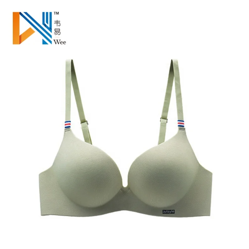 breathable one-piece ice silk 3/4 thick cup girls gathered together british style brassiere bra without underwire