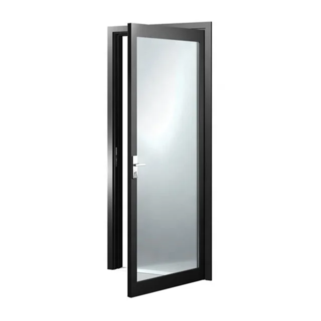 
Hot Selling Aluminium Casement Swing Door Frosted Glass Toilet Door 