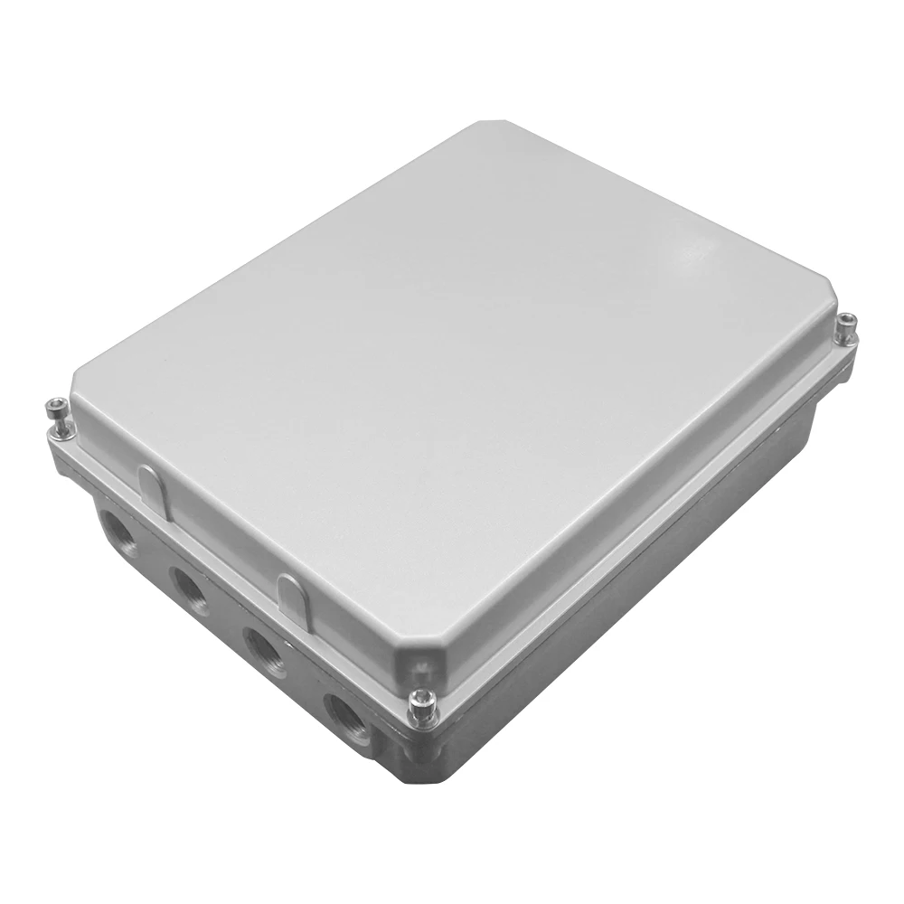 

280x220x88.7 mm Gray Powder Painting Wall Mounting Die Cast Aluminum Junction Enclosure Box with Cable Gland