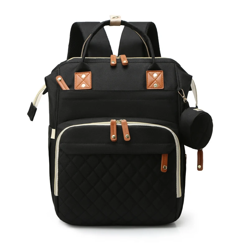 

RTS Black Baby Happy Charging Bags Diaper Bags Backpack Maternity Backpack with keybag for Mom, 5 colors
