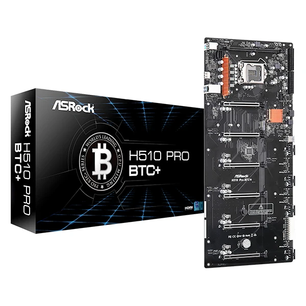 

ASROCK H510 Pro BTC+ 4 Power Phase Design Support SATA Type M.2 SSD Bitcoin Crypto Mining MotherBoards