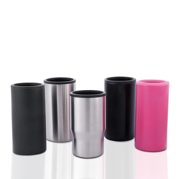 

12oz reusable insulated double wall shaped beer can cooler steel stainless steel can cooler cola, Customized color