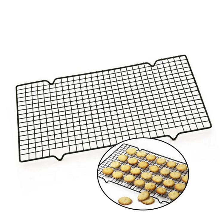 

Nonstick Metal Cake Cooling Rack Net Large Cake Cooling Rack Black Non-stick Cold Drying Net Color Box Packaging Baking Tools