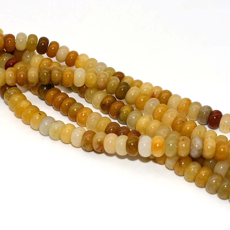 

Trade Insurance Gemstones Rondelle Spacer 4*6/5*8mm Yellow Old Jade Abacus Beads