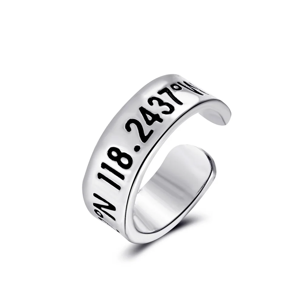 

2022 new ins fashion retro opening  digital ring hip hop punk style cool ring couple ring, Silver