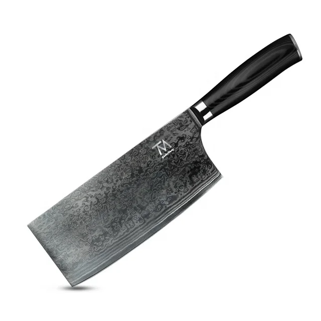 

7 inch Professional Kitchen Chef Cooking Knives Damascus Steel Meat Cutting Chinese Cleaver Knife