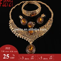 

Indian jewelry sets gold alloy jewellery set african necklace set for lady decoration