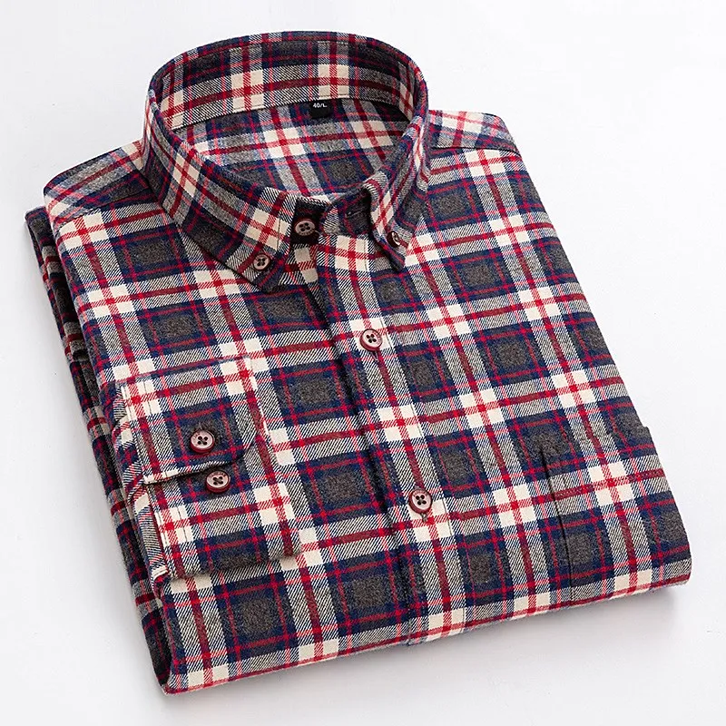 

Large stock customizable office check mens high quality plaid slim fit shirt