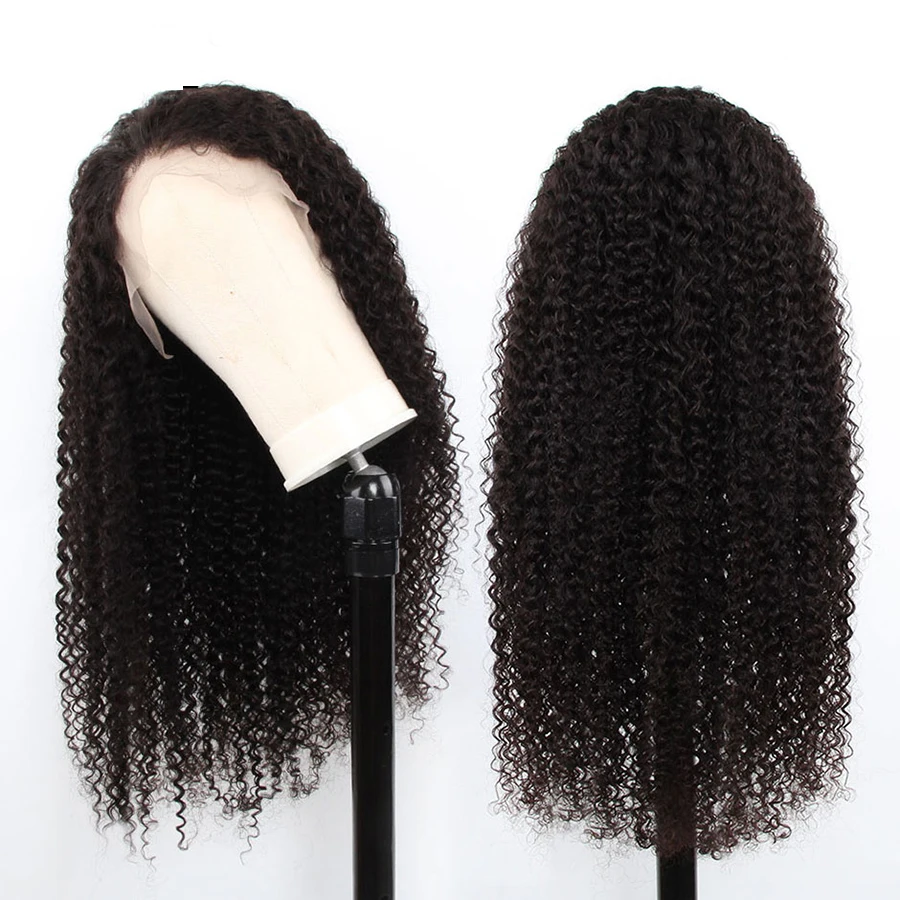 

Peruvian human hair kinky curly lace frontal wigs 100% virgin human hair cuticle aligned hair transparent pre plucked lace wig
