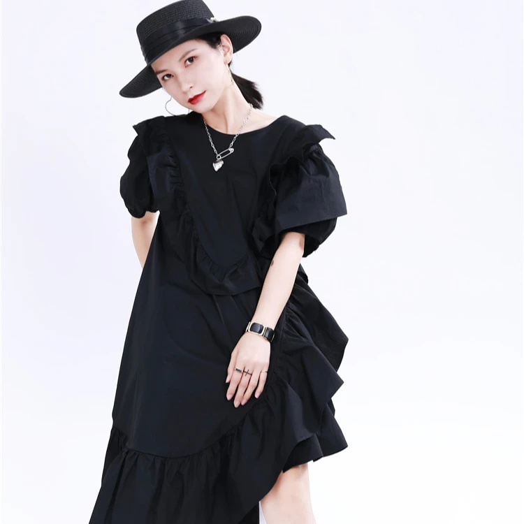 

2021 Summer Hot Selling Designer dress new style female chic flounce dress ladies dress, Customized color
