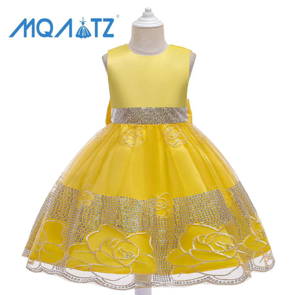 

MQATZ 3-10Years Flower Girl Party Dress New Design Satin birthday flower girl wedding party dress L5272