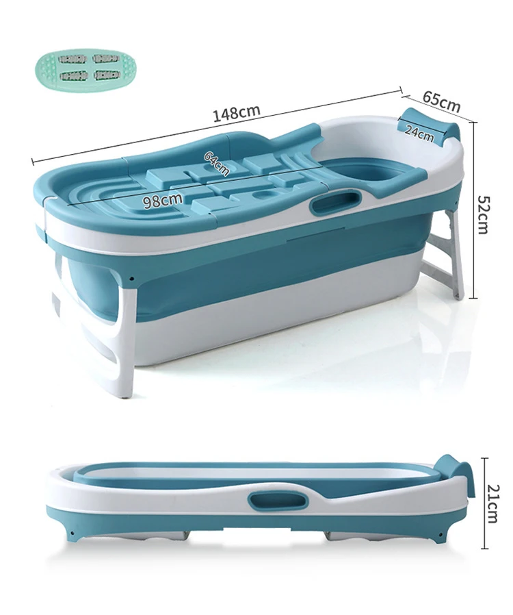 

A3698 Folding Tub Adult Soak Sauna Bucket Whole Body Barrel Steam Spa Bathtub Foldable Insulated Bath Bucket, 2 colors
