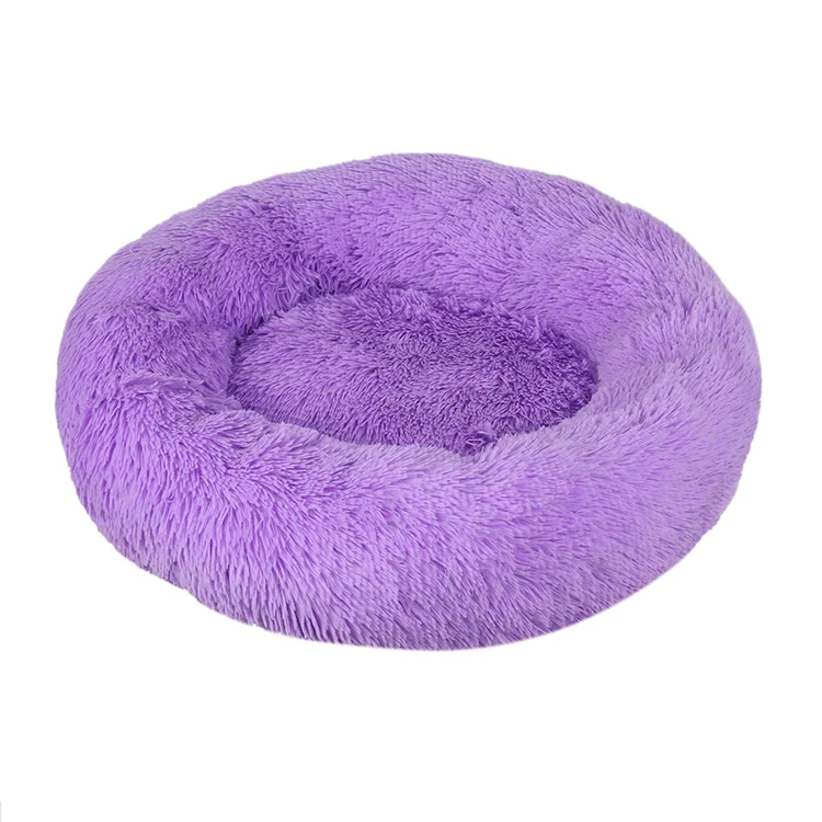 

Doughnut Cat Cute Cozy Plush Pet Luxury Comfortable Donut Round Dog Bed Washable Bed For Cat Or Dog Wholesale Soft Round