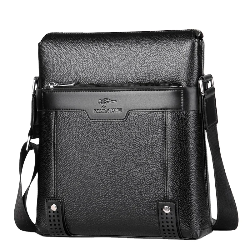 

New men's leather one-shoulder cross-bag business bags first layer leather messenger bag for men designer handbags