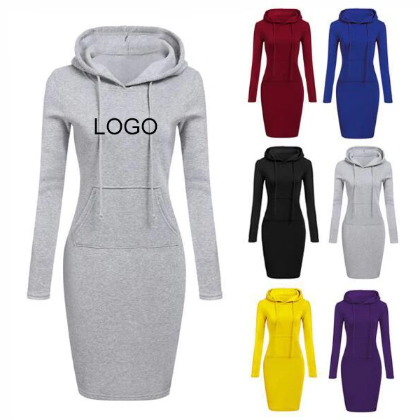 

Womens Hoodies Female Casual Long Sleeve Women Fitness Custom Sports Sweatshirt Dress, Picture color