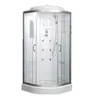 cheap and special sector shape sauna white shower cabin room with 4mm glass sliding door