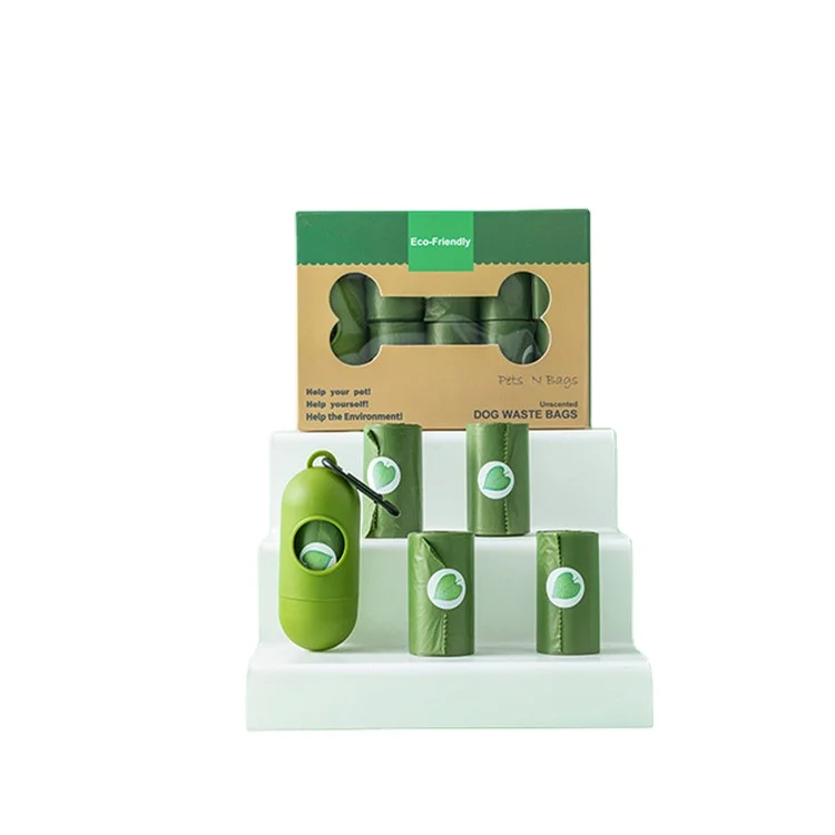 

Wholesale PET Waste bag Biodegradable Dog Poop Bags 60 bags/4 rolls With Dispenser, Picture showed