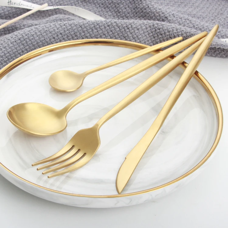 

best selling products 2021 in usa amazon cutlery set flatware wedding spoon fork set knife and fork, Gold/silver