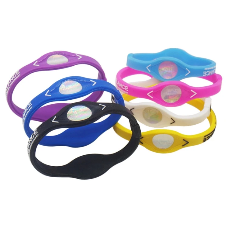 

Custom Logo Soft Eco Sport Wristband Magnetic Silicone Rubber Bangles Set Bracelet, Green, blue, black