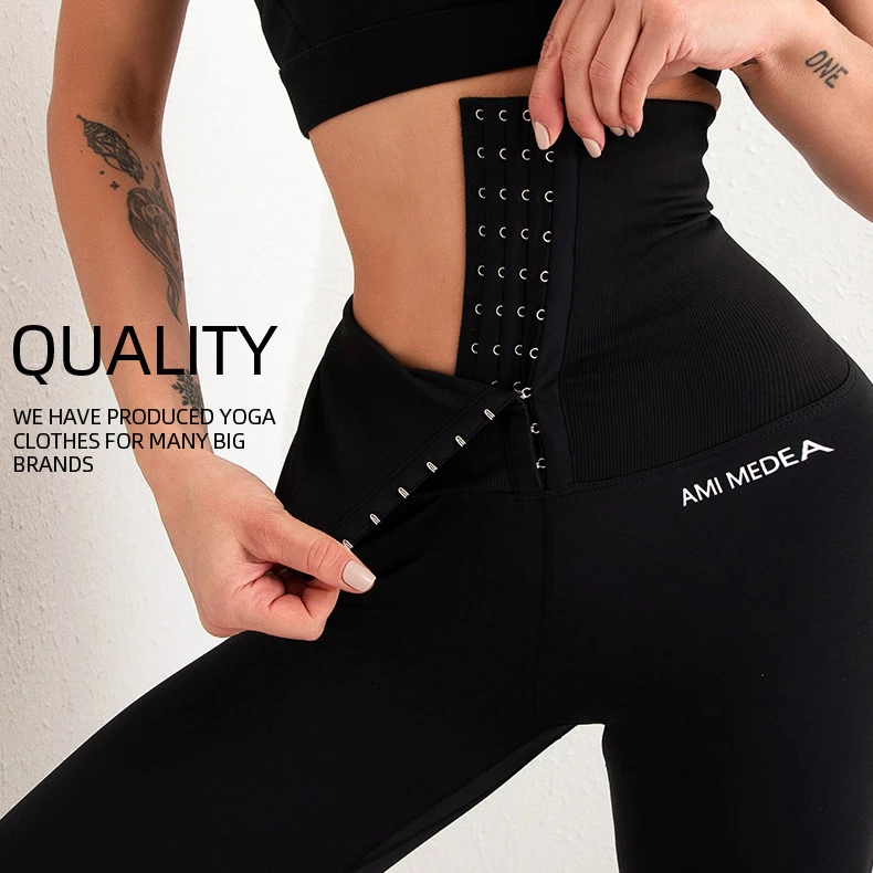 

Fitness women corset hip lift postpartum high waist tights yoga pants Waisted Workout leggings Women Gym Running Training Tights