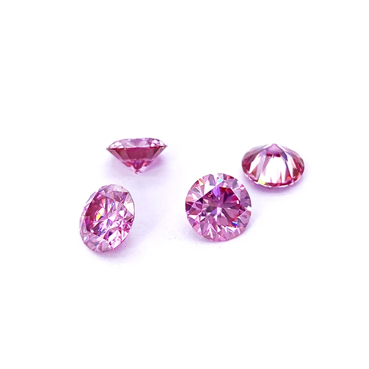 

Jinying Best price GRA certificate Pink Color 3mm to 15mm Moissanite Diamond VVS1 1carat Round Brilliant cut loose gemstone
