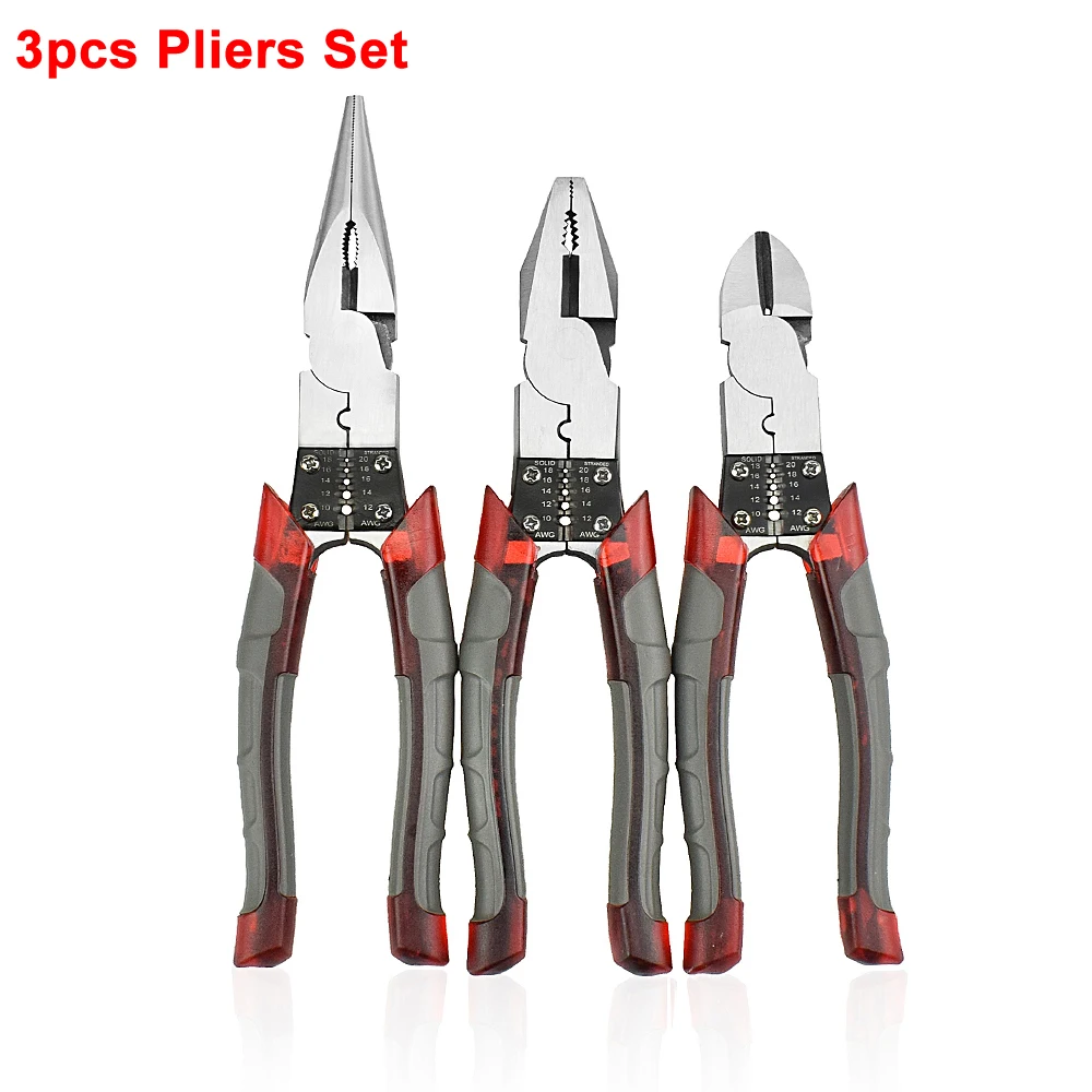 Professional-grade combination needle-nose pliers / wire stripper / wire  cutter / crimper