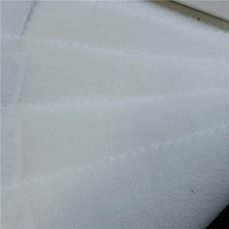 

HDPE coating 100% cotton top collar fusible interlining, White/optical white/ black