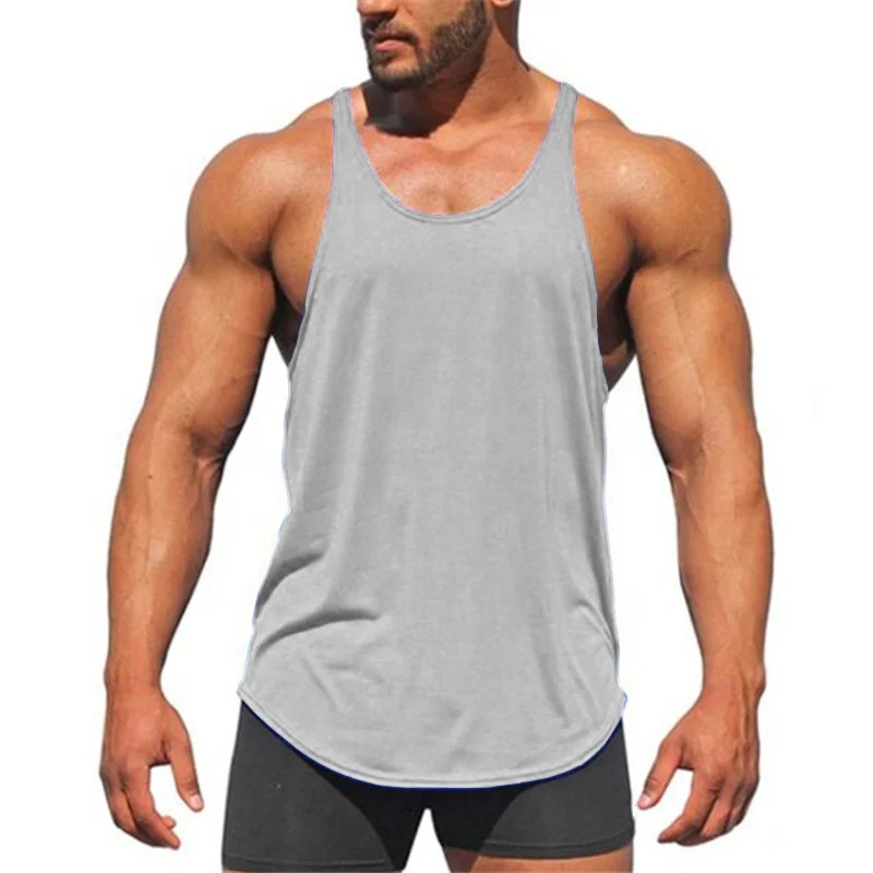 High good quality Luxury custom made logo men muscle stringer tank top bodybuilding