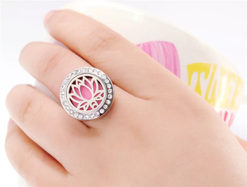 20mm Just Breathe Tree Of Life Stainless Steel Diffuser Locket Ring