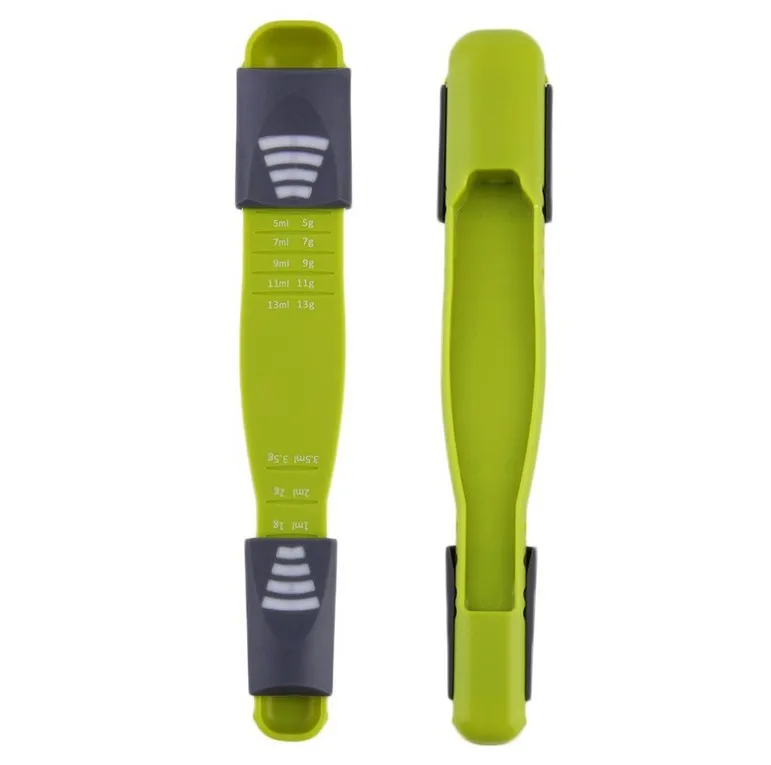 

Unique kitchen measuring tool plastic adjustable measuring spoon with 8 modes, Green