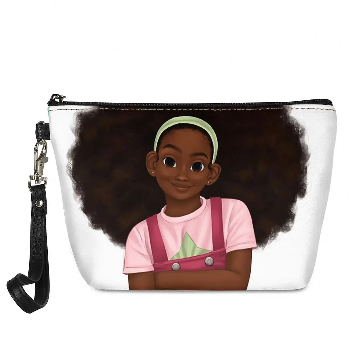 

Hawaiian Style Pvc Leather Handbags African Girl Bag Cosmetics Kids Make Up Bag, Customized , print on demand