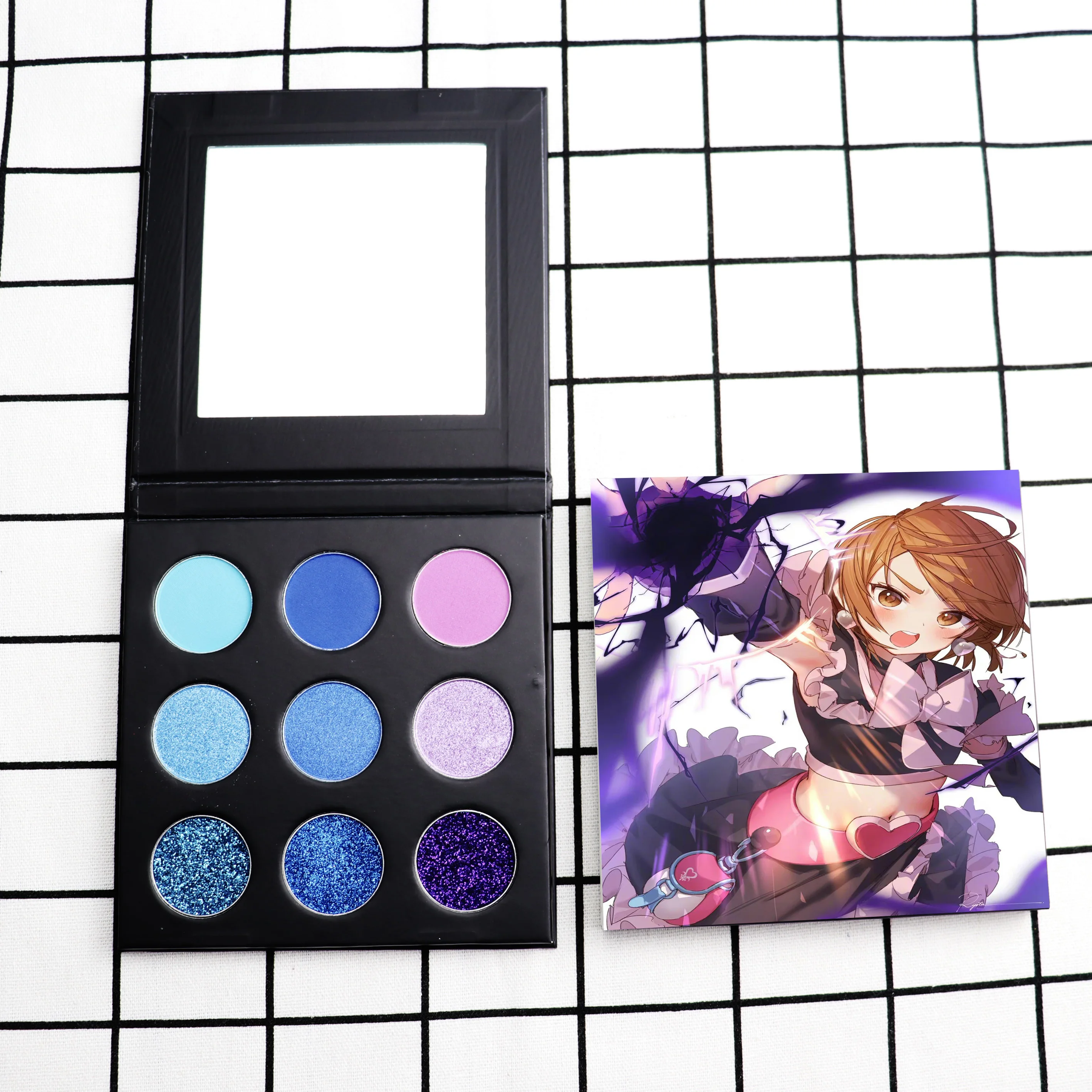 

diy 9 Color Pressed Glitter Eyeshadow Palette WIth Cardboard Packaging