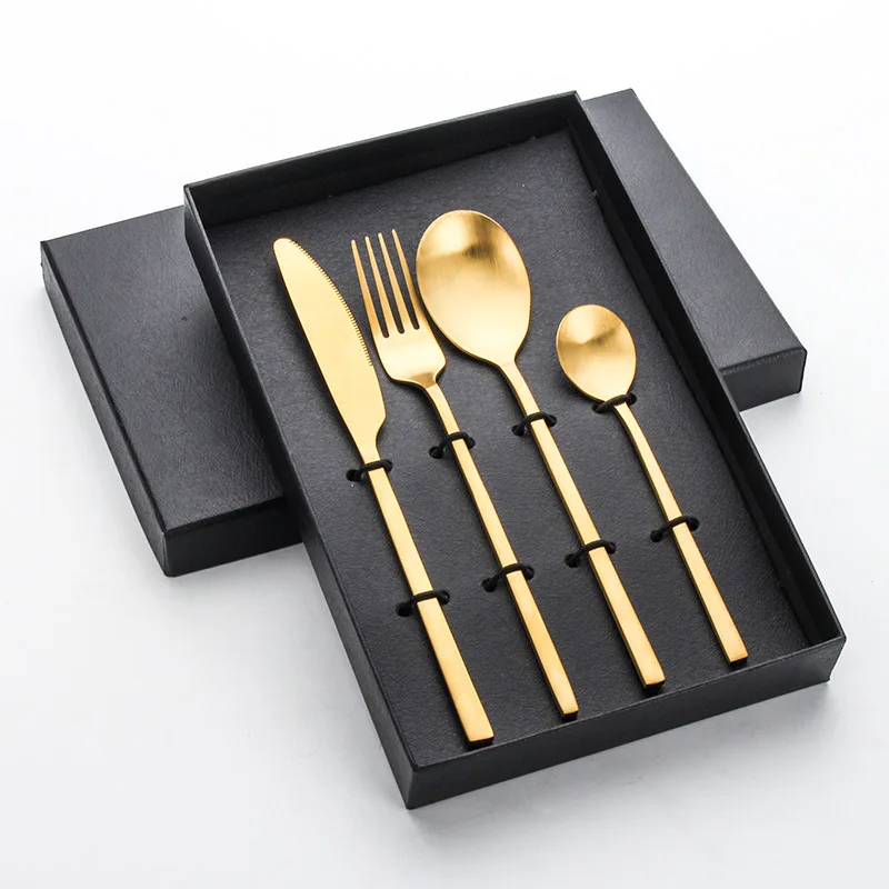 

Personalized Reusable utensils silverware travel stainless steel cutlery portable flatware sets with box 2021 amazon top seller, Silver, gold. rose gold. black, rainbow, blue and purple