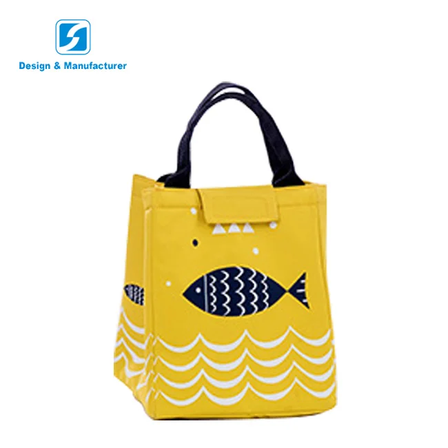 

Durable recycled waterproof lunch insulated food outdoor cooler bag, Yellow
