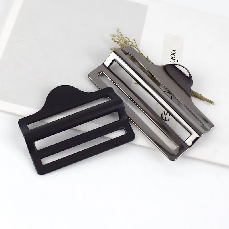 

Meetee BF512 High-grade Alloy Trapezoidal Adjustable Strap Telescopic Four-position Buckle Hardware Accessories, Gun black,black