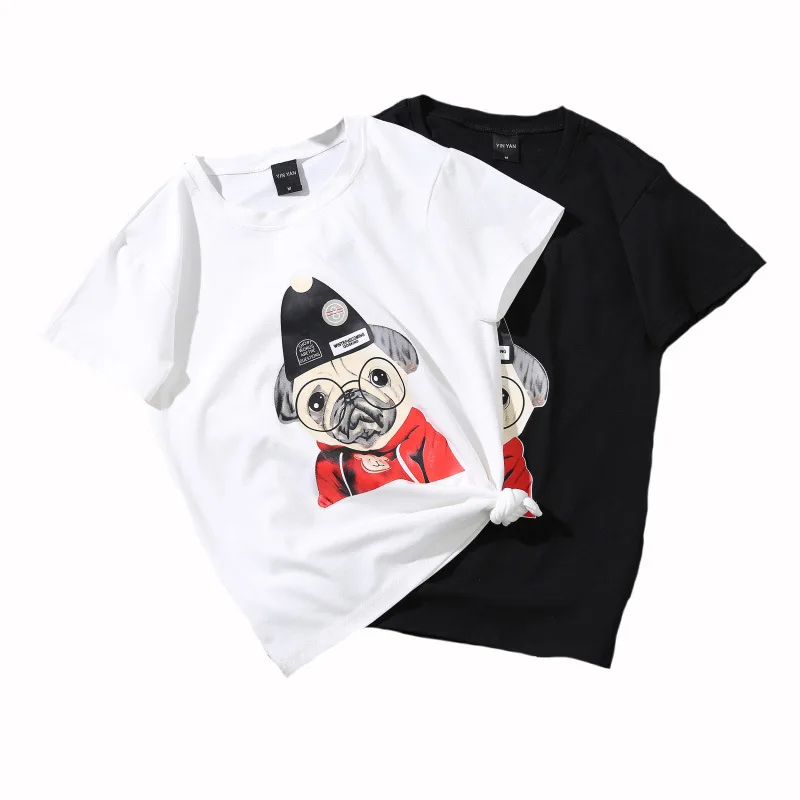 

Summer New Design Crew Neck Short Sleeve Women T-shirt Printing, Black, white