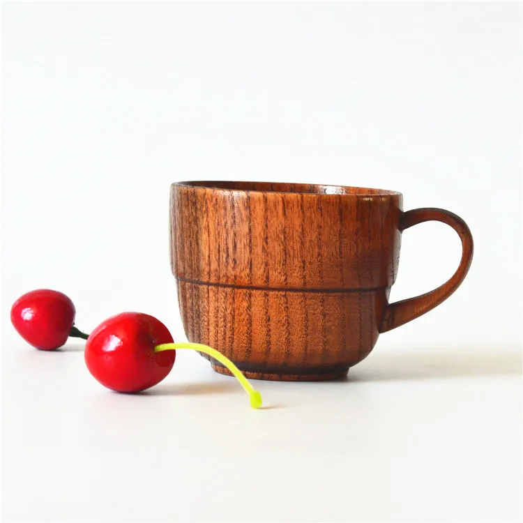 Wooden  Coffee Cup Tea Beer Juice  Milk Water Drinking Mug Handmade Natural