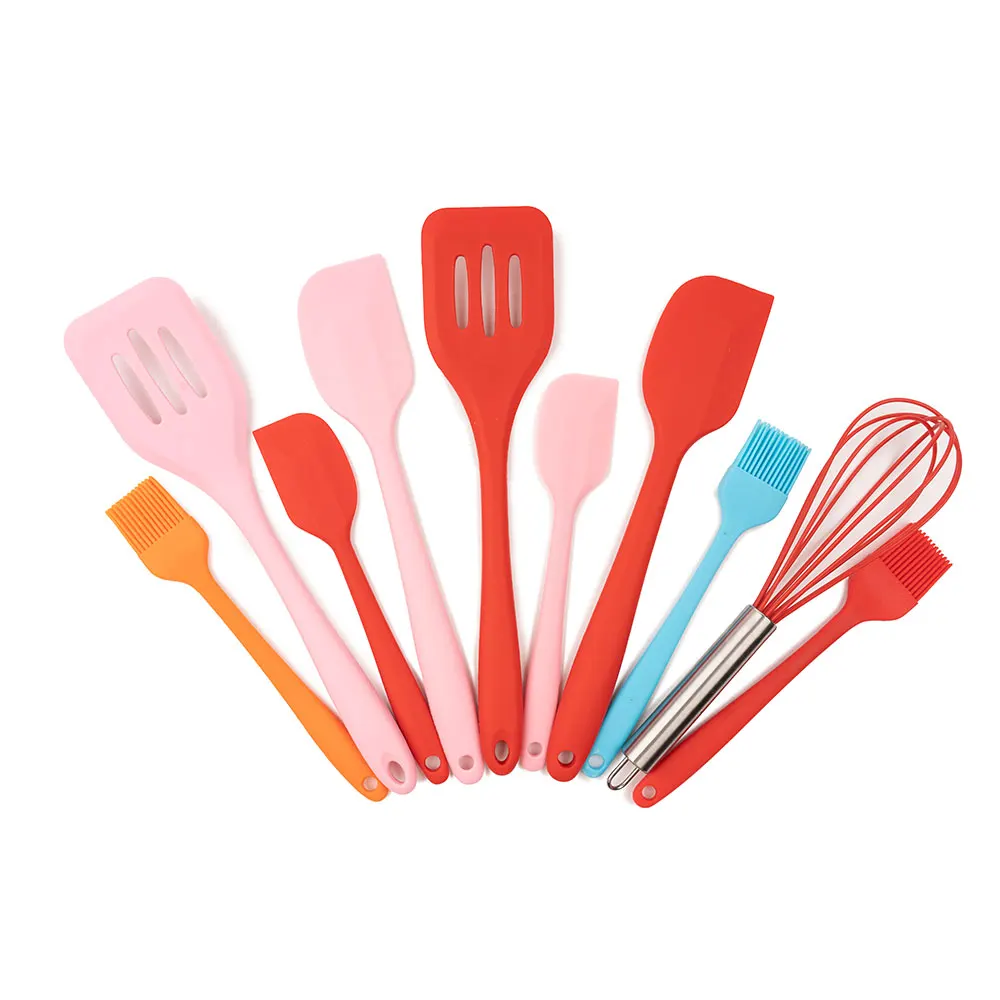 

Professional Manufacture Smooth Surface Eco-Friendly 5 Kitchen Utensil Set Silicone, Red