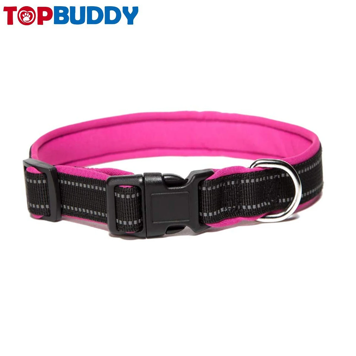 Nylon Soft Padded Dog Collar With Reflective Strap For Medium And Large