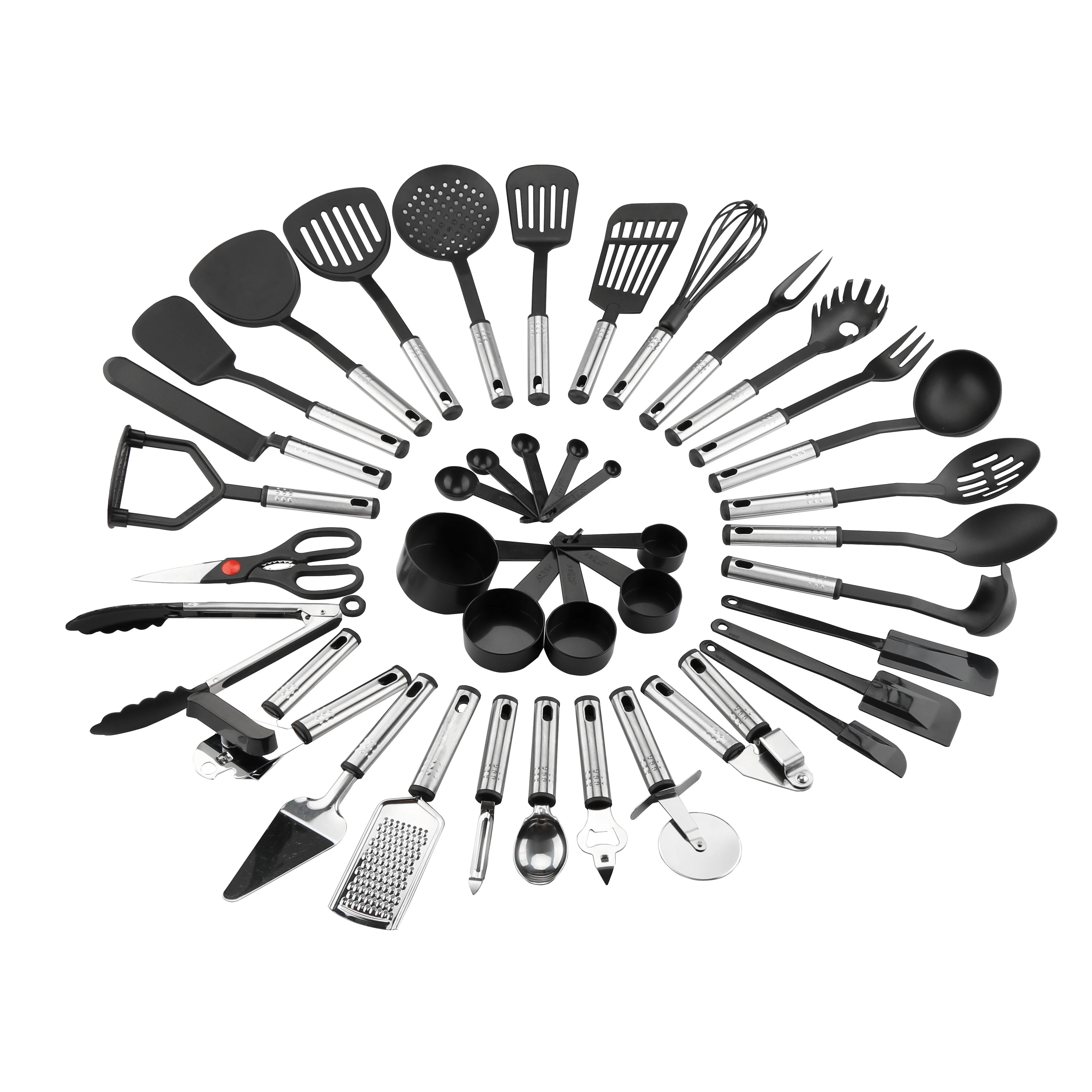 

39 Piece Premium Stainless Steel And Nylon Kitchen Utensil Gadget Tool Set, Natural