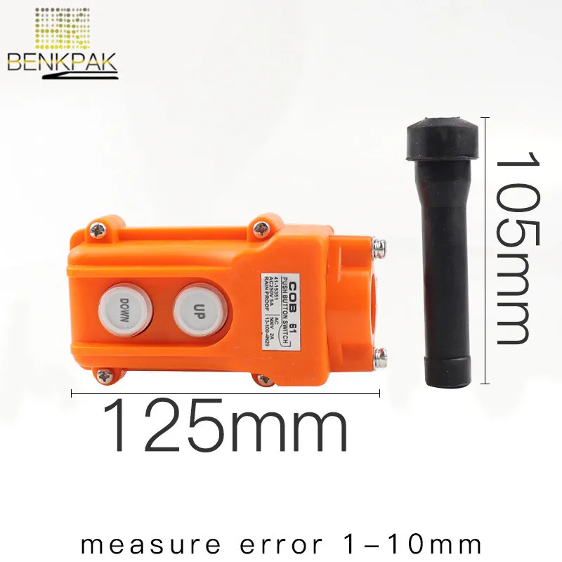 250V 5A /500V 2A 2 Ways Hoist Crane Push Button Switch Momentary Contact Type Rain-proof Orange 250V 5A /500V 2A 2 Ways Hoist Crane Push Button Switch Momentary Contact Type Rain-proof Orange