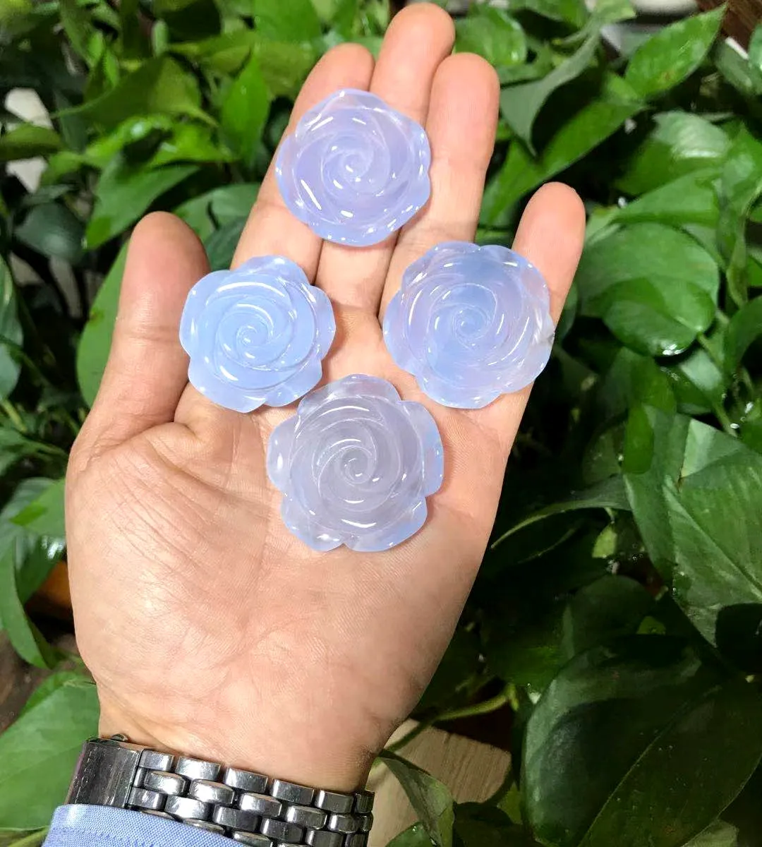 

wholesale price loose gemstone high quality natural stone carving Flowers rose pendants agate Gemstone for jewelry making