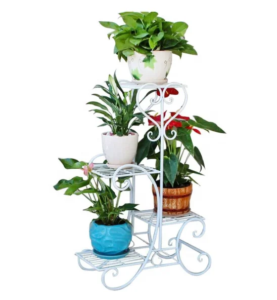 

Free standing Home Meeting Room Indoor decoration flower pot metal plant Stand, White