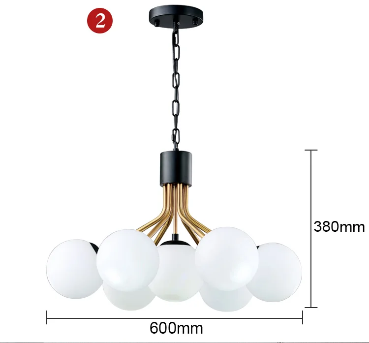 White Milk Blown Glass Ball Contemporary Chandelier For Home Decoration